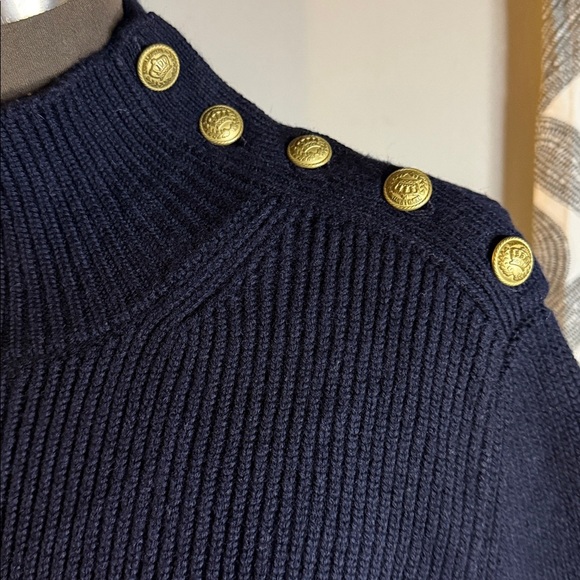 Valentino Red 100% Virgin Wool Rib Knit Mock Neck Sweater SZ Large - Picture 2 of 11